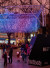 A group of individuals gathered beneath the illuminated Canopy of Light in Norwich, creating a vibrant festive atmosphere.